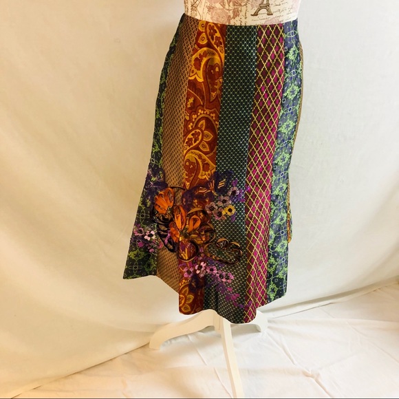 Vintage Carlisle Vertical Piecework Skirt Size 8 - Picture 9 of 11